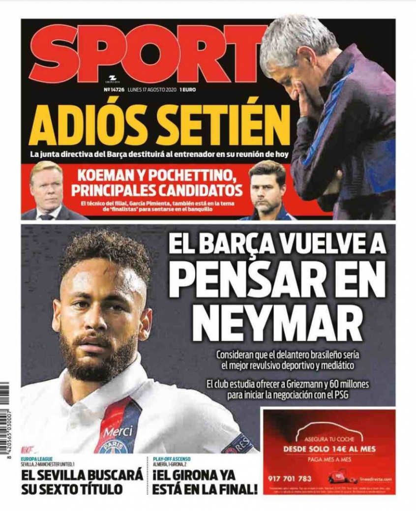 Imprensa espanhola: Barça planeja a volta do jogador Neymar