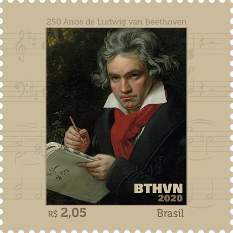 Correios colocam em circulação selo comemorativo aos 250 anos do nascimento de Beethoven