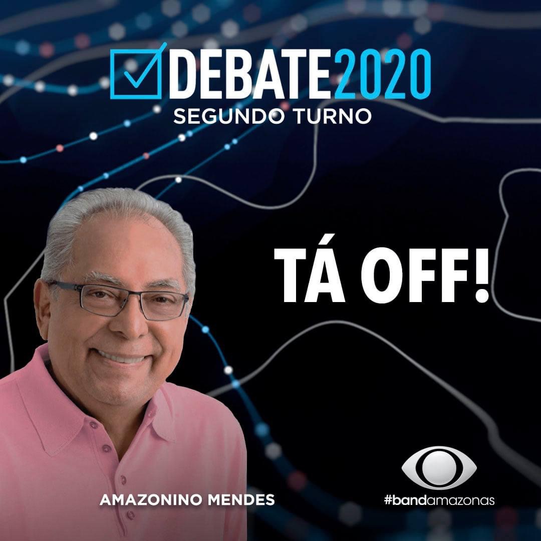 Amazonino desiste de participar do debate e Band ironiza: ‘pai tá off’