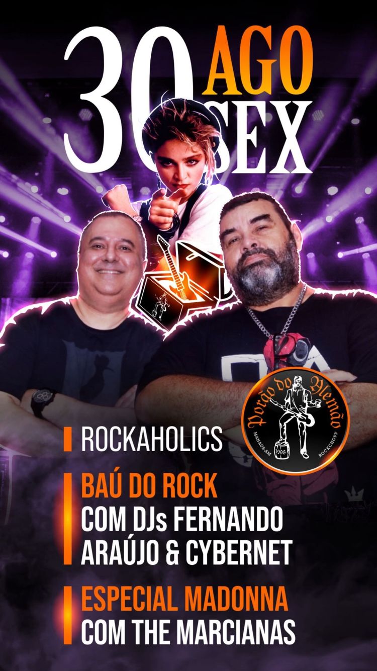 Baú do Rock e Especial Madonna no Porão